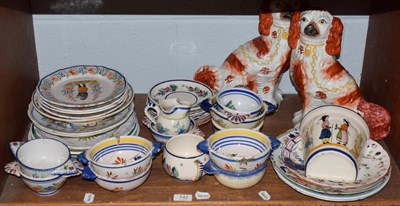 Lot 142 - A group of 19th Century and later ceramics; including Staffordshire seated squirrels, Quimper...