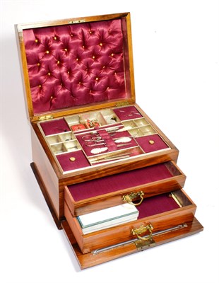 Lot 147 - A walnut and glazed sewing box