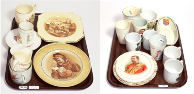 Lot 150 - Two trays of Royal Commemorative ceramics and Grimwades Bruce Bairnsfather plates