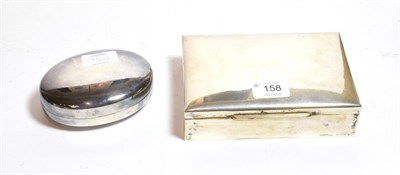 Lot 158 - A Portuguese silver cigarette-box; a boxed pair of white metal dishes and a sterling silver...