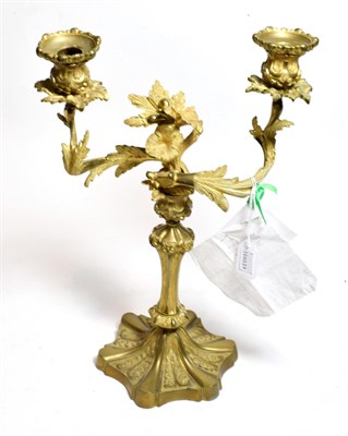 Lot 163 - A gilt metal 19th century twin branch candelabra (including original purchase receipt)