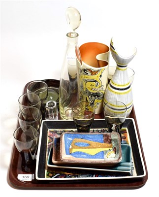 Lot 169 - A Gustavsberg Swedish vase; a Holmegaard glass dish; a John Riley dish etc (qty) (19)
