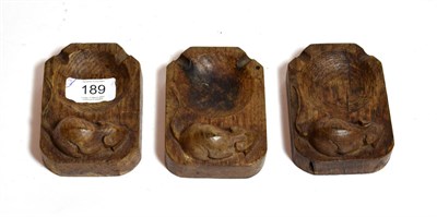 Lot 189 - Three Robert Mouseman Thompson ash trays (3)