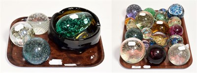 Lot 247 - A collection of twenty four 20th century paperweights and a dish (25)