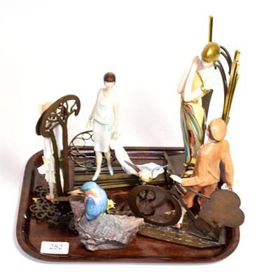 Lot 252 - A collection of Albany bone china and bronze figures comprising 'Ritz', 'Windsor', 'Zara' two...