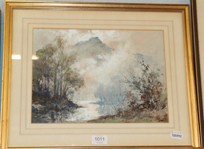 Lot 1011 - Robert Leslie Howey (1900-1981) ''River Derwent in Borrowdale'', signed mixed media, 24cm by 34cm