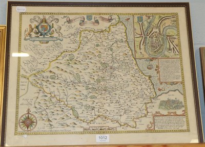 Lot 1012 - Framed map of Durham