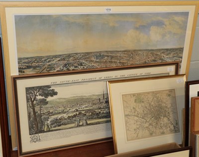 Lot 1016 - Nathaniel Whitlock's, Birds eye view of York, colour print, attractivley framed; Bucks SE. Prospect