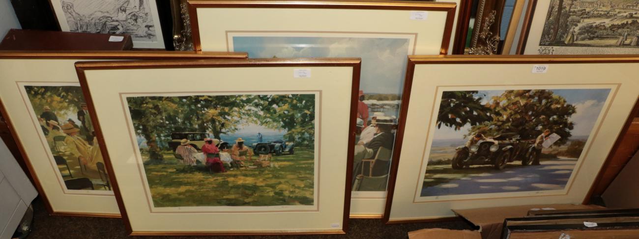 Lot 1019 - John Jonas, four limited edition prints, including: Henley Regatta, Vintage Bentley and a...