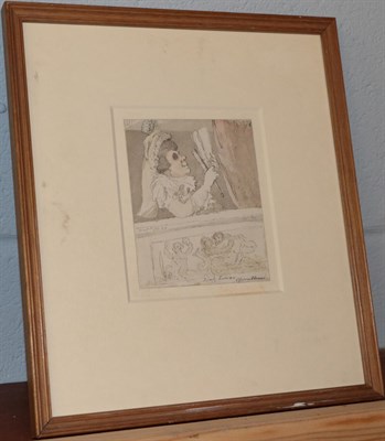 Lot 1043 - John Nixon (1760-1818) ''Lady Lucas in her Box'' Inscribed ''Lady Lucas, Opera House'', also...