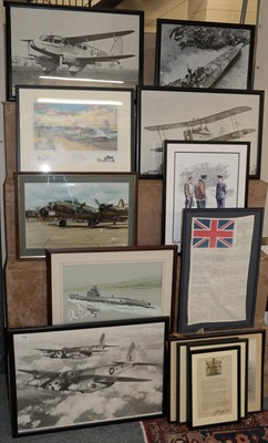 Lot 1068 - Fourteen assorted framed aviation prints/photos