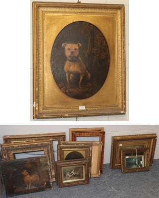 Lot 1072 - English School (19th century) Portrait of William Young Kirk Young's bulldog, oil on board;...