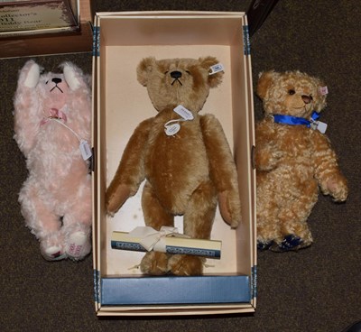 Lot 1101 - A modern Steiff 1911 replica teddy bear (certificate and boxed); a modern Steiff commemorative...