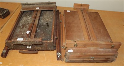 Lot 1139 - Two wooden folding artists' easels (2)