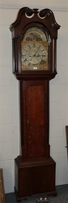 Lot 1161 - ~ An oak thirty hour longcase clock, signed Stephen Simpson, Greeta Bridge, 18th century, arch dial