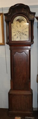 Lot 1175 - ~ An oak thirty hour longcase clock, arch silvered dial signed Edmd Scholfield, Rochdale, late 18th