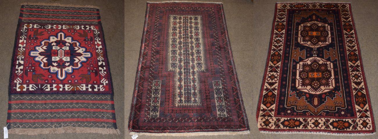 Lot 1197 - Baluch prayer rug, the camel ground field with Tree of Life enclosed by multiple borders, 153cm...