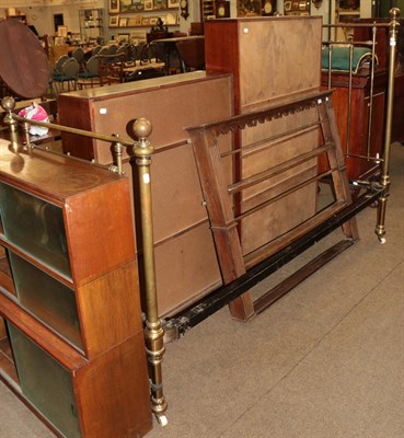 Lot 1201 - A Victorian brass 3ft bedstead, 3rd quarter 19th century, with tubular supports and turned finials