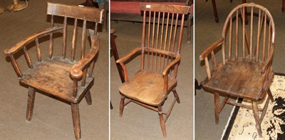 Lot 1230 - Three 19th century country chairs