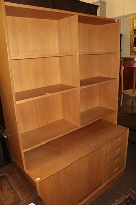 Lot 1251 - A modern oak bookcase cabinet
