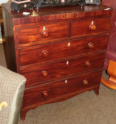 Lot 1269 - A George III mahogany four height chest of drawers, 103cm high by 91cm wide by 45cm deep