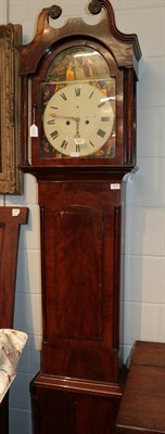 Lot 1275 - ~ A mahogany eight day longcase clock, painted dial signed D.Greig, Perth, early 19th century