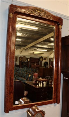 Lot 1279 - A 19th century gilt metal mounted burr walnut hall mirror