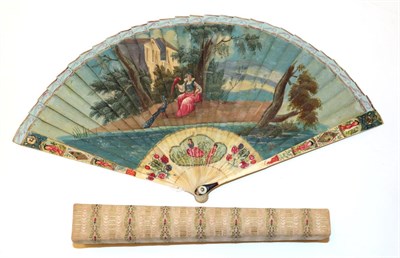 Lot 4011 - The Abduction of Europa: A Fine Early 18th Century Ivory Brisé Fan, with tortoiseshell thumb...