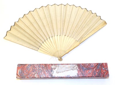 Lot 4013 - The New Caricature Dance Fan for 1799: a slender bone fan, the double paper leaf plain cream to the