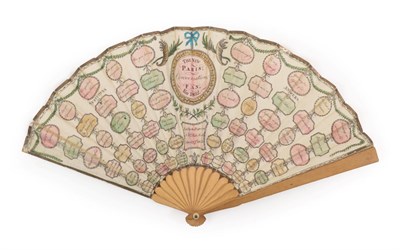 Lot 4017 - The New Paris Conversation Fan for 1802: a small Regency paper fan, printed to the recto with...