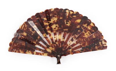 Lot 4035 - A 19th Century Brisé Fan, faux (?) tortoiseshell, sticks alternatively full or half length,...