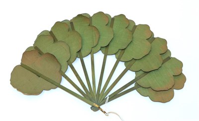 Lot 4041 - Boer War Commanders: A Palmette or Jenny Lind Fan, the wood sticks dyed green, c 1899, each...