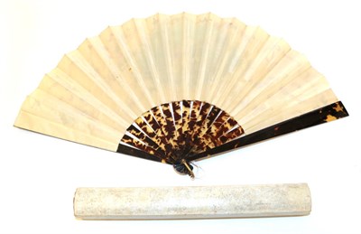 Lot 4042 - Three Large Fans, two circa 1890, the third slightly later, the monture of tortoiseshell, the...