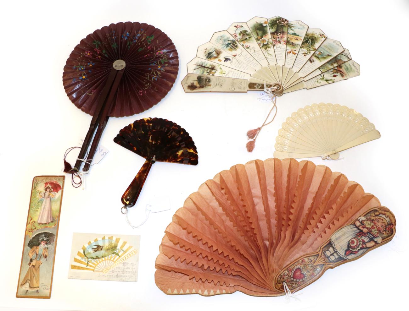 Lot 4063 - Novelty Assortment: A Small Tortoiseshell Brisé Fan, that folds down to be encased in the...