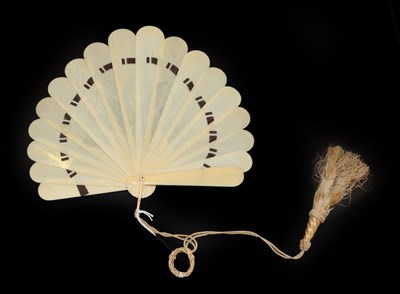 Lot 4075 - A 19th Century Ivory Brisé Fan in fontange form, all sticks plain, the tips rounded. The recto...