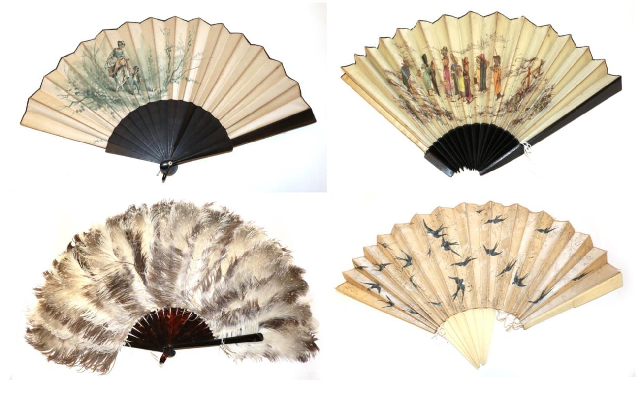 Lot 4079 - A Late 19th Century Female Ostrich Feather Fan, the monture of tortoiseshell, the appearance rather