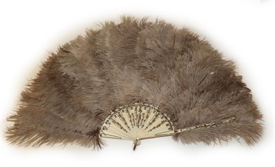 Lot 4083 - Four Fans Ranging from 1900 to the 1920's, to include a Mixed Brussels lace fan, the leaf...