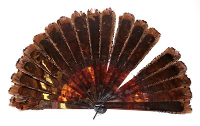 Lot 4084 - A Good Pheasant Feather Fan, circa 1880's, the monture a large brisé fan in tortoiseshell,...