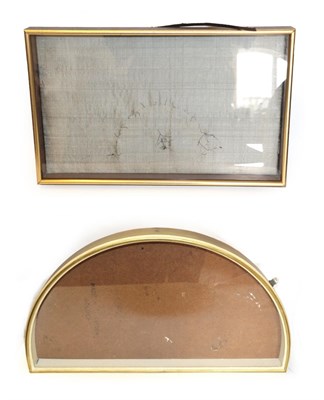 Lot 4096 - Two Empty Glazed Fan Frames, the first fan-shaped, unlined, lightly gilded. Interior length...