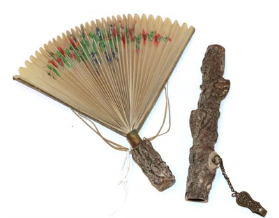 Lot 4166 - Rimmel: A Rare Cockade Fan in the form of a Log of Wood, which opens to reveal a paper cockade fan