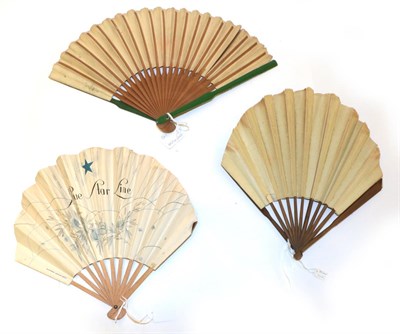 Lot 4179 - Shipping Interest: Three 20th Century Advertising Fans, two of fontange form, relating to the...