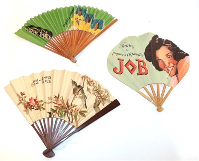 Lot 4182 - Smoking Advertising: Three 20th Century French Advertising Fans, all with double paper leaves...
