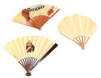 Lot 4182 - Smoking Advertising: Three 20th Century French Advertising Fans, all with double paper leaves...