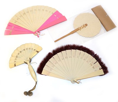 Lot 4190 - Camels and Elephants! Four 20th Century Fans with an animal theme, comprising a folding...