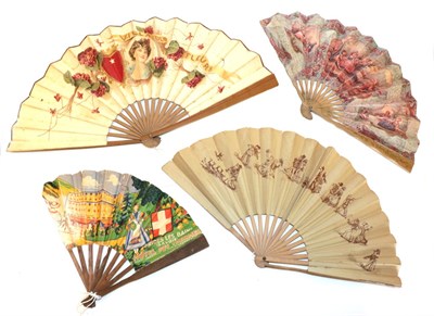 Lot 4200 - An Advertising Fan by Duvelleroy for the Hotel Continental* in Paris, the double paper leaf mounted