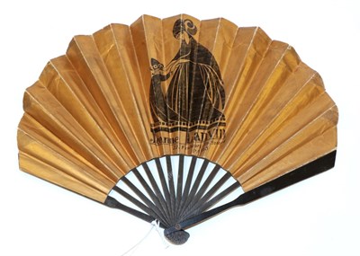 Lot 4205 - Lanvin 1920's: A Dramatic Printed Paper Fan in ballon form, a depiction in black on gold of the...