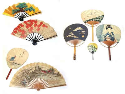 Lot 4212 - A Selection of Late 19th Century to the Present Day Fans from Japan: Comprising a paper fan...