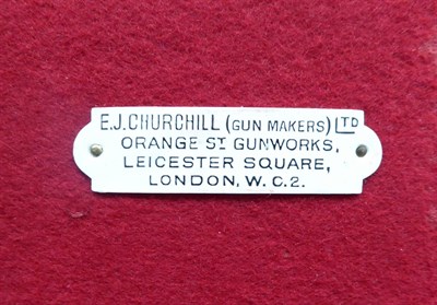 Lot 5002 - E J Churchill (Gunmakers) Ltd Leatherbound Cartridge Case 16x10x5'' with five internal...