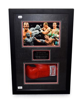Lot 5003 - Joe Calzaghe Signed Boxing Glove in display case with plaque 'The Pride Of Wales Joe Calzaghe...