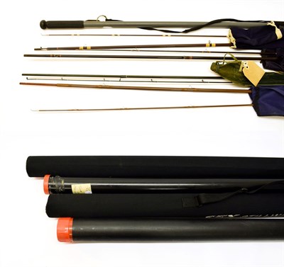 Lot 5019 - Eight Mixed Fly Rods including Hardy, Greys, Abu and SFX, together with a Sharpes wading staff